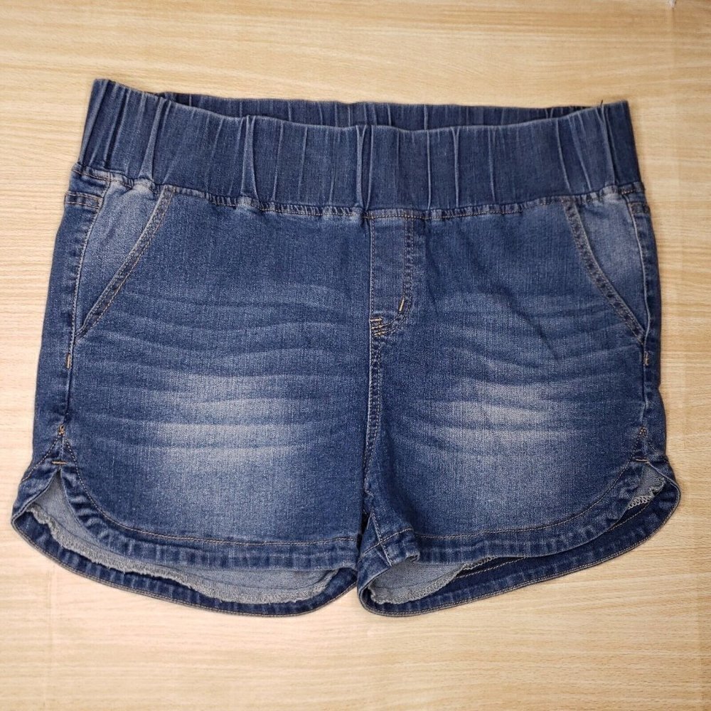 Shein Womens Medium Wash Elastic Waist Denim Shorts XL